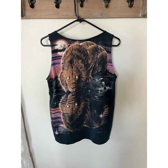 Vintage Liquid Blue graphic all over print lion t-shirt tank - Picture 2 of 5